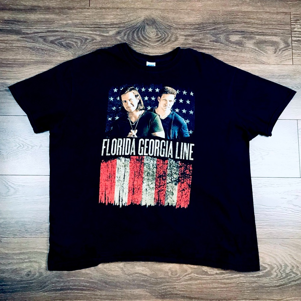 Florida Georgia Line Men’s GILDAN Softstyle Band Tee Size 2XL - Black